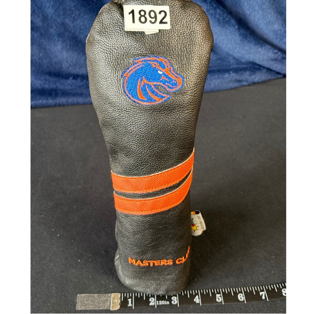 Boise State Broncos Sunfish Leather Golf Headcover Black Orange Masters Club